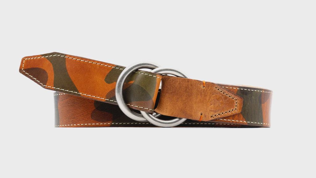 HENRY O-RING ITALIAN SADDLE LEATHER BELT - CAMO