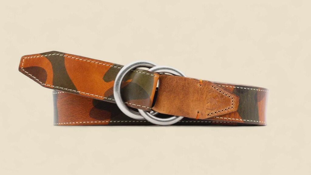 HENRY O-RING ITALIAN SADDLE LEATHER BELT - CAMO