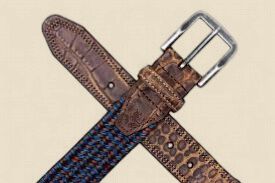 MADISON COTTON ELASTIC STRAP WITH ITALIAN ALLIGATOR TRIM BELT