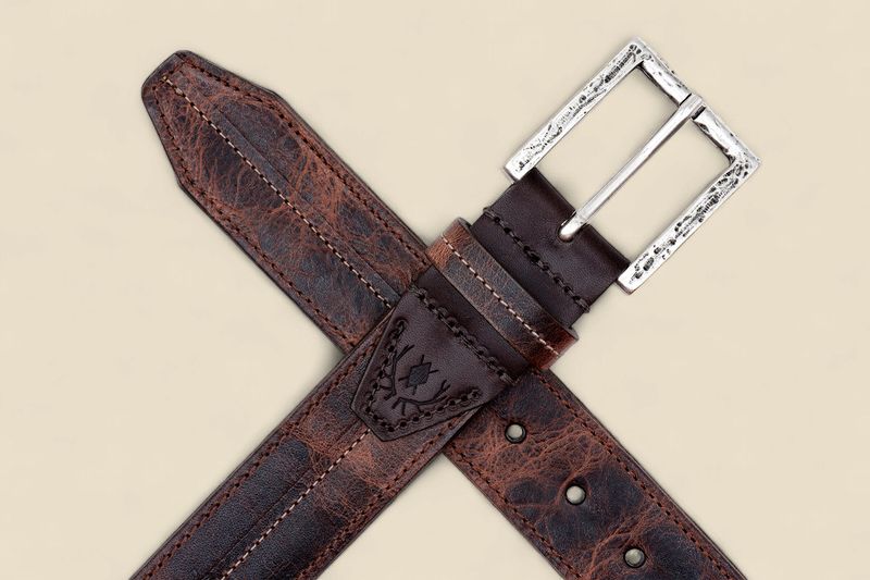 AUSTIN ITALIAN SADDLE LEATHER BELT - ACORN