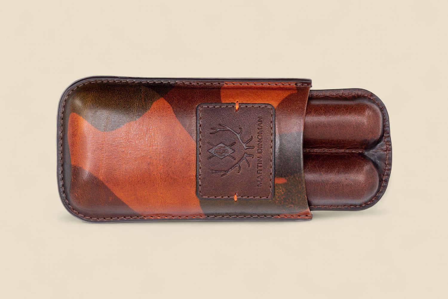 HAVANA ITALIAN SADDLE LEATHER CIGAR CASE - CAMO, Color: Camo, Size: OS