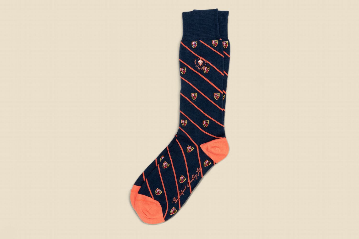 CLUB CHECK PERUVIAN PIMA COTON SOCKS - NAVY
