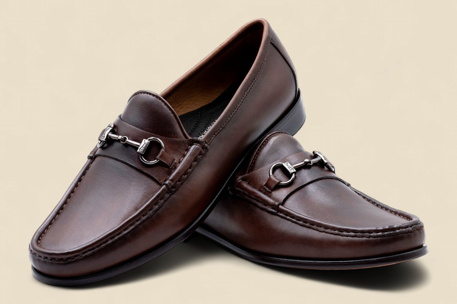ADDISON CALF LEATHER HORSE BIT LOAFERS - CHOCOLATE, Color: Chocolate, Size: 12