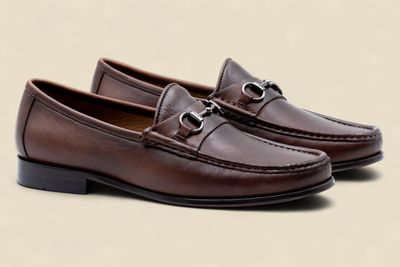 ADDISON CALF LEATHER HORSE BIT LOAFERS - CHOCOLATE