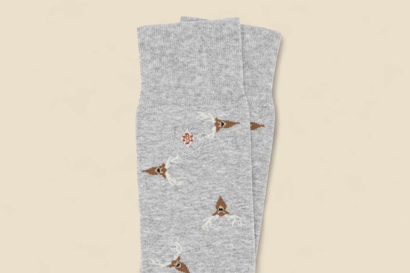 FANCIES PERUVIAN PIMA COTTON SOCKS - ASH/GREY BUCK