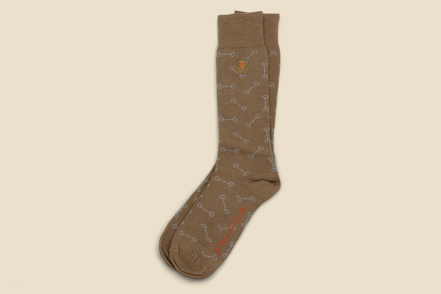 FANCIES PERUVIAN PIMA COTTON SOCKS -BRITISH KHAKI HORSE BIT