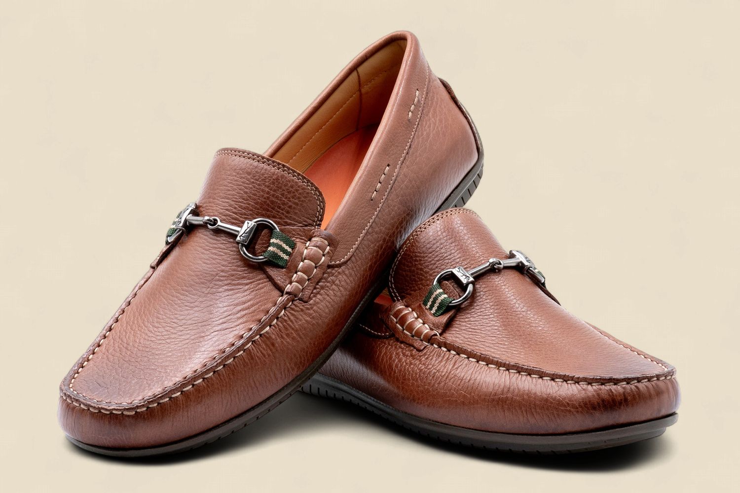 BERMUDA GLOVE LEATHER HORSE BIT LOAFERS - HAVANNA, Size: 8