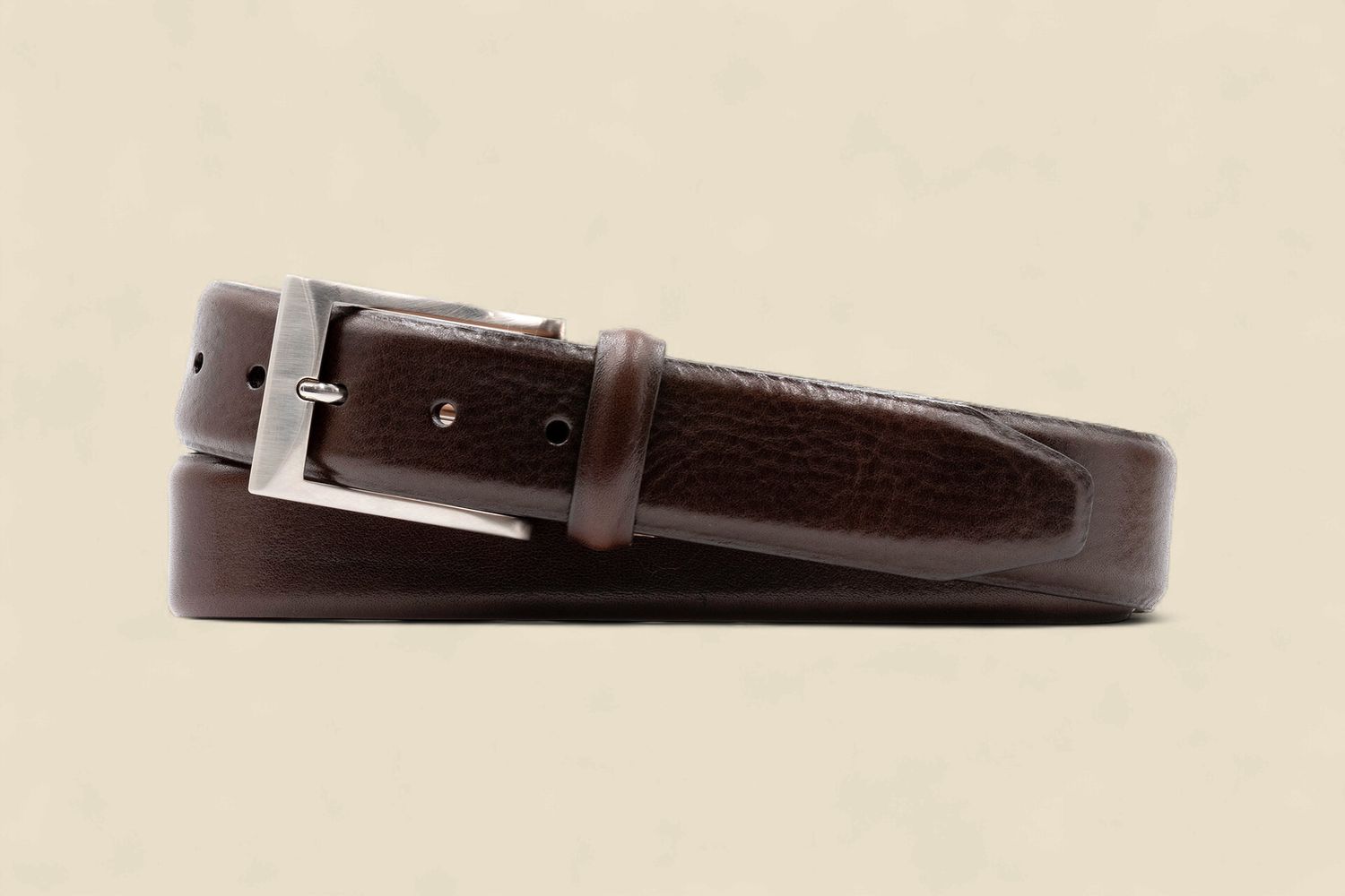 LUCA LUXE ITALIAN CALF LEATHER BELT - WALNUT