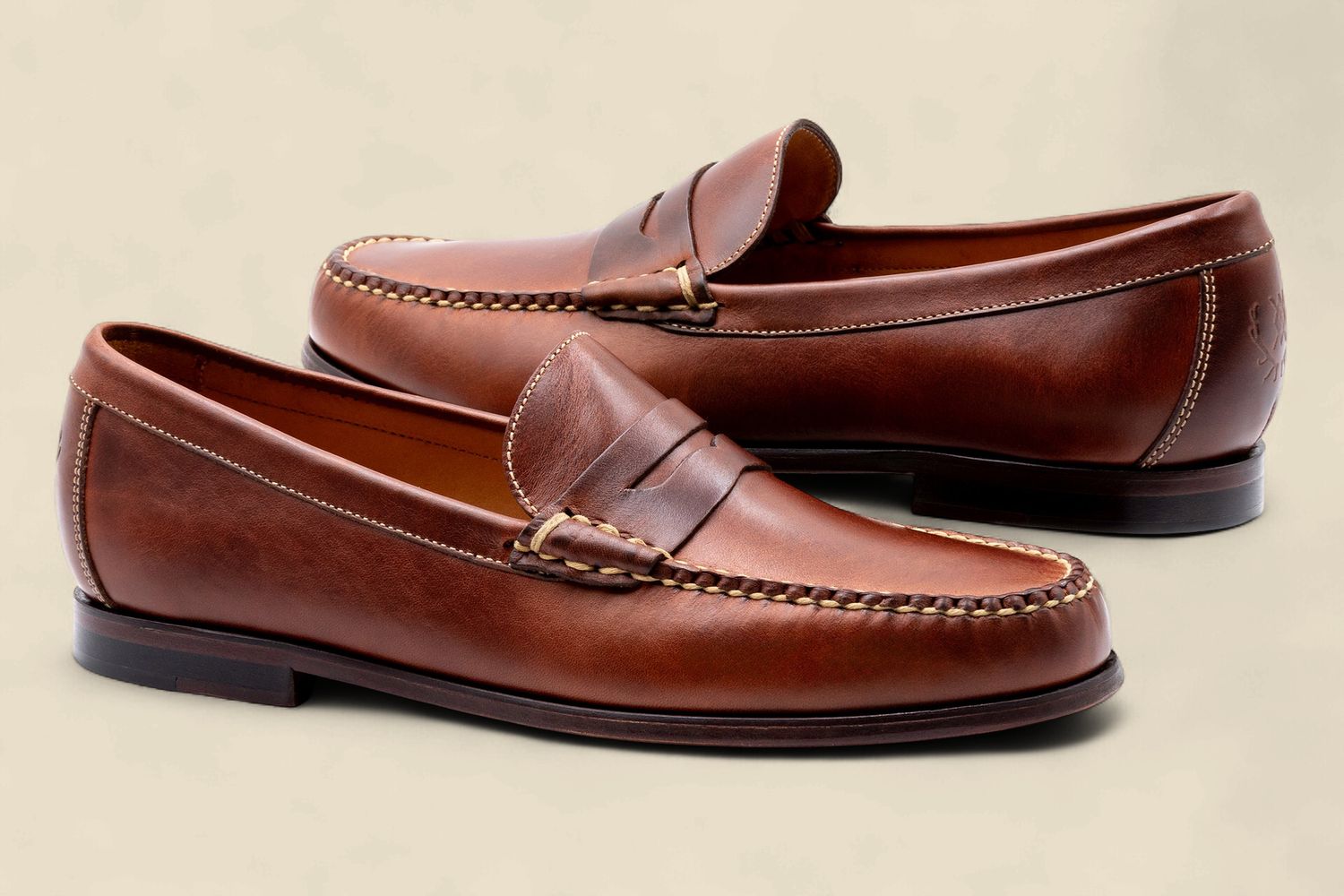 OLD ROW OILED SADDLE LEATHER PENNY LOAFERS - CIGAR