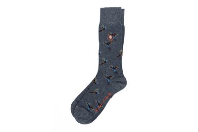 PHEASANT PERUVIAN PIMA COTTON SOCKS - GRAPHITE
