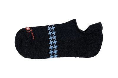 SIGNATURE SNEAKER HOUNDSTOOTH PIMA COTTON PADDED SOCKS - CHARCOAL