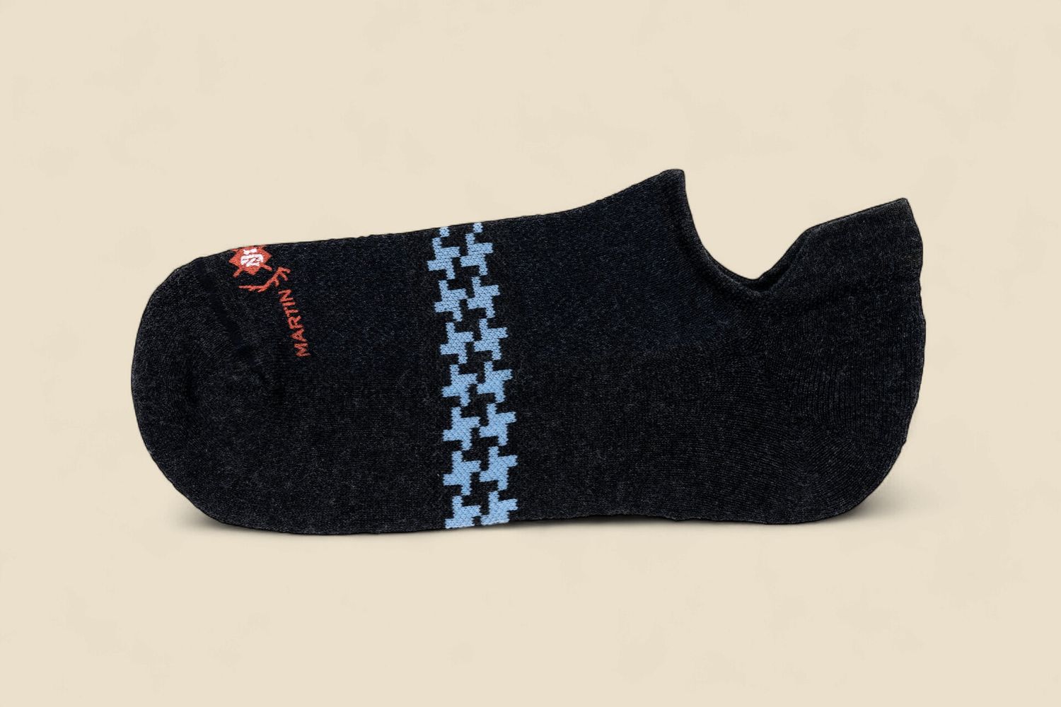 SIGNATURE SNEAKER HOUNDSTOOTH PIMA COTTON PADDED SOCKS - CHARCOAL