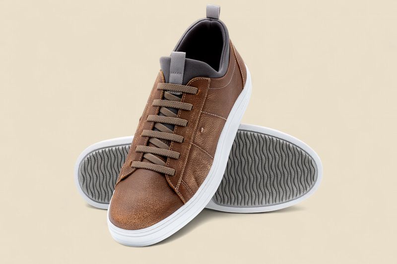 CAMERON PEBBLE GRAIN SNEAKERS - OLD SADDLE