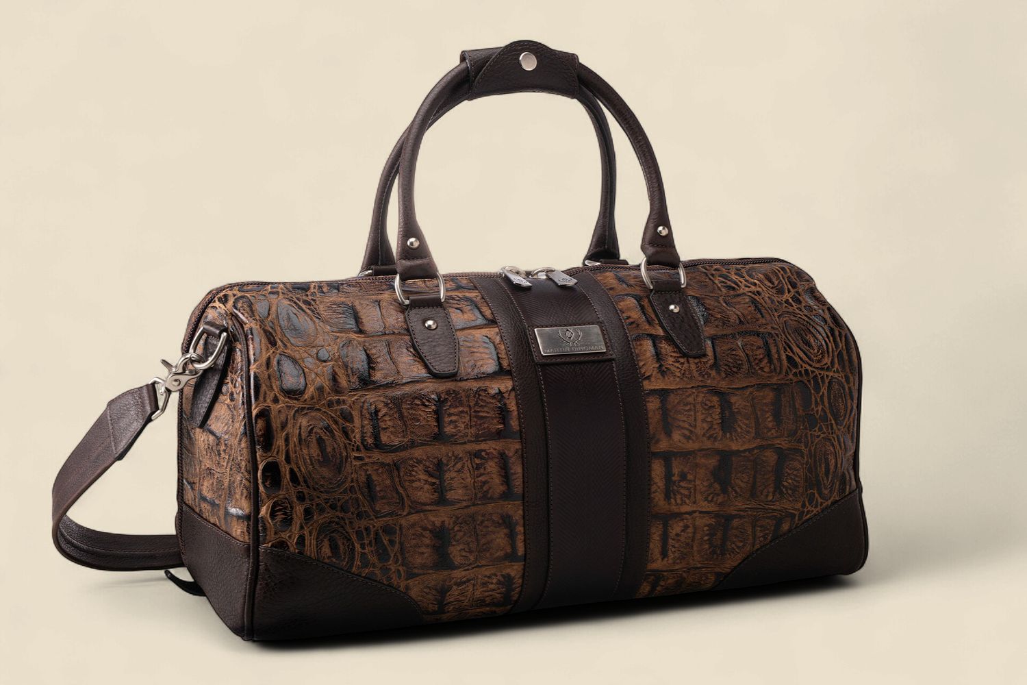 SAFARI NILE CROCODILE GRAIN DUFFEL