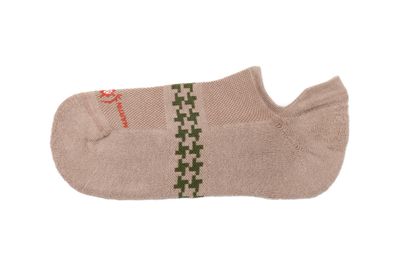 SIGNATURE SNEAKER HOUNDSTOOTH PIMA COTTON PADDED SOCKS - OATMEAL