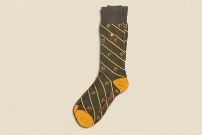 CLUB CHECK PERUVIAN PIMA COTTON SOCKS - MILITARY GREEN