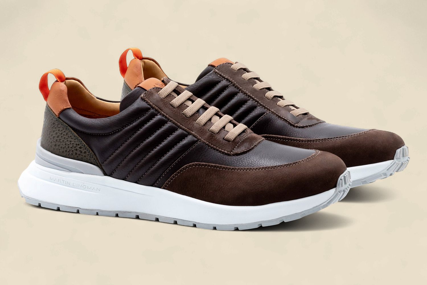 DAWSON GLOVE LEATHER SNEAKERS - CHOCOLATE