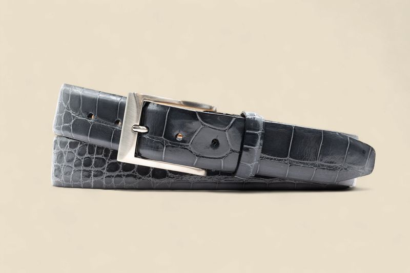 ONE BY ONE HAND GLAZED AMERICAN ALLIGATOR - SLATE