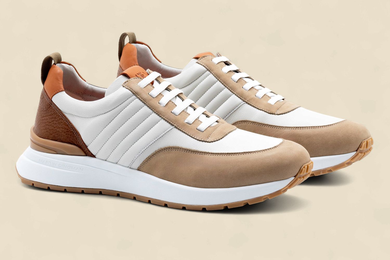 DAWSON GLOVE LEATHER SNEAKERS - WHITE/SAND