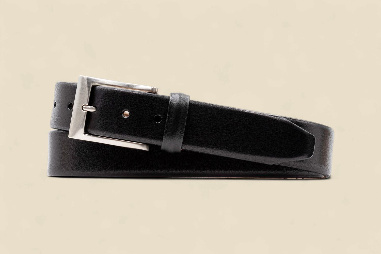 LUCA LUXE ITALIAN CALF LEATHER BELT - BLACK