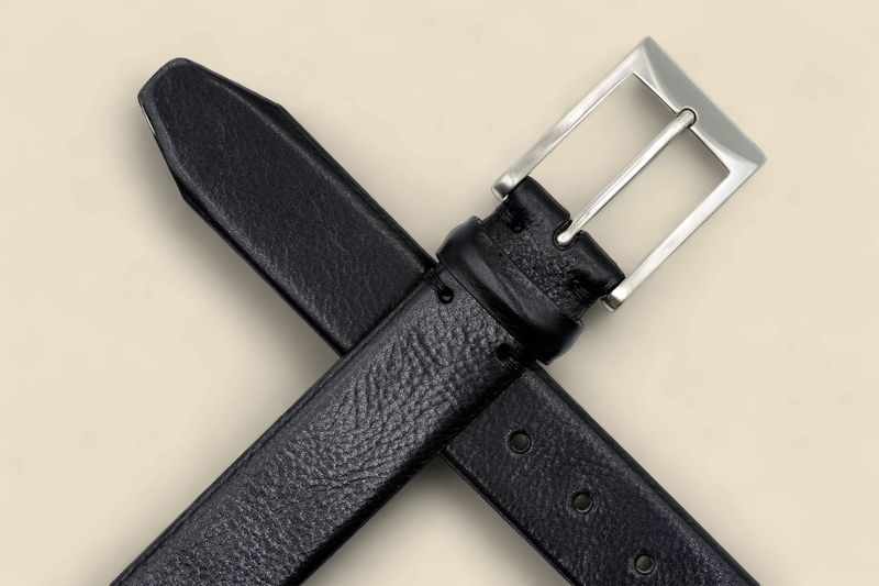 LUCA LUXE ITALIAN CALF LEATHER BELT - BLACK