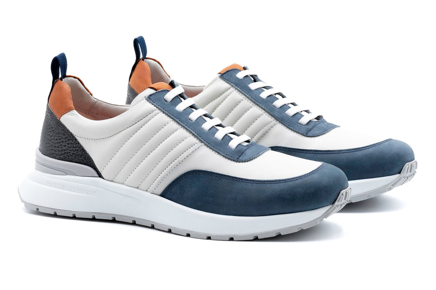 DAWSON GLOVE LEATHER SNEAKERS - WHITE/MARINE