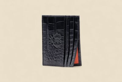 ANTHONY ALLIGATOR GRAIN EXECUTIVE  ID CARD CASE -BLACK