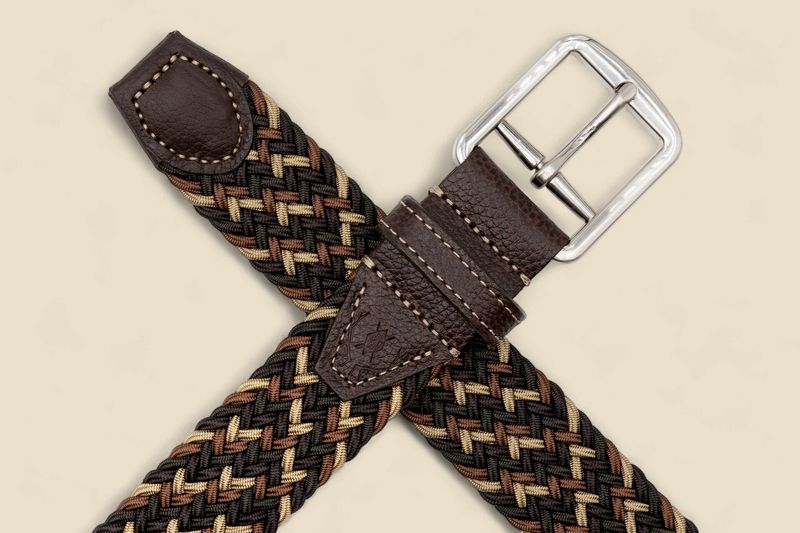 NEWPORT WOVEN ITALIAN RAYON ELASTIC BELT - SPRUCE