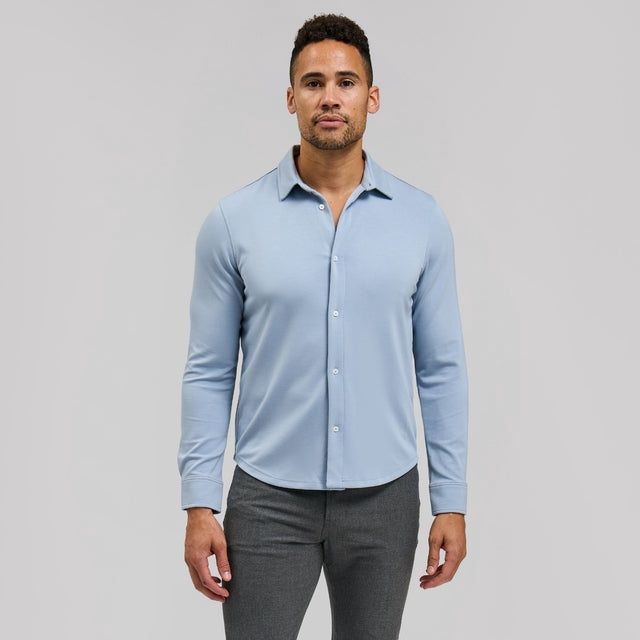 THE AXEL - SAND WASHED BUTTON DOWN - SKY BLUE