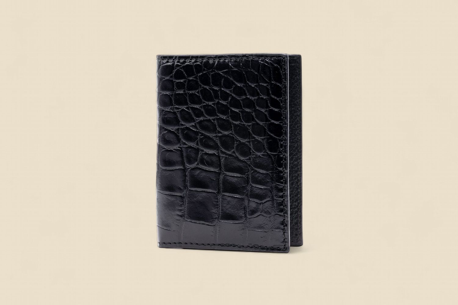 ANTHONY ALLIGATOR GRAIN ID WALLET - BLACK, Size: OS