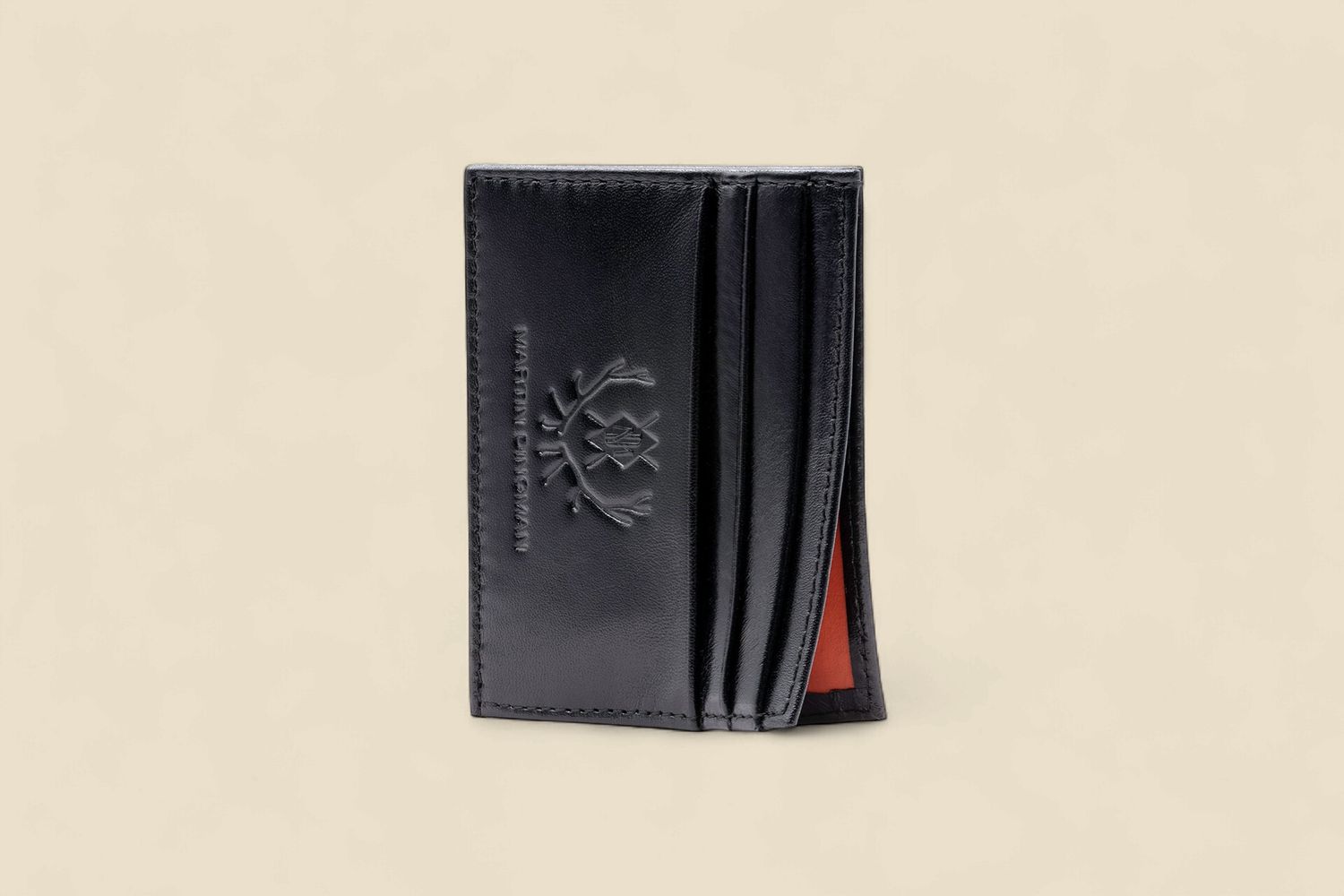 EDWARD SADDLE LEATHER EXECUTIVE ID CARD CASE - BLACK