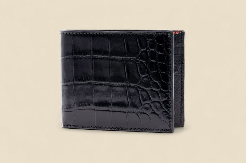 ANTHONY ALLIGATOR GRAIN BILLFOLD - BLACK