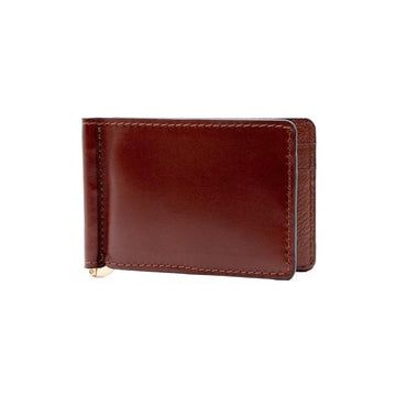 EDWARD SADDLE LEATHER CREDIT CARD MONEY CLIP - TAN