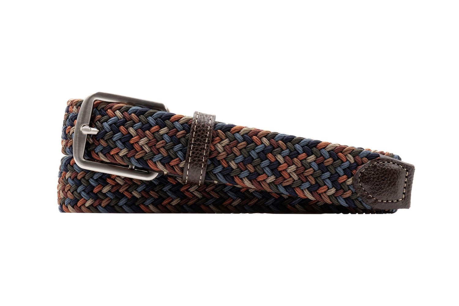NEWPORT WOVEN ITALIAN RAYON ELASTIC BELT - AUTUMN MULTI