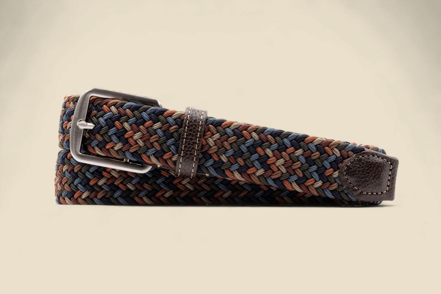 NEWPORT WOVEN ITALIAN RAYON ELASTIC BELT - AUTUMN MULTI