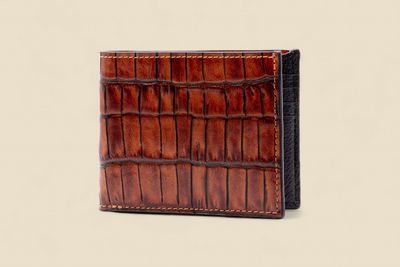 ANTHONY ALLIGATOR GRAIN BILLFOLD - CHESTNUT