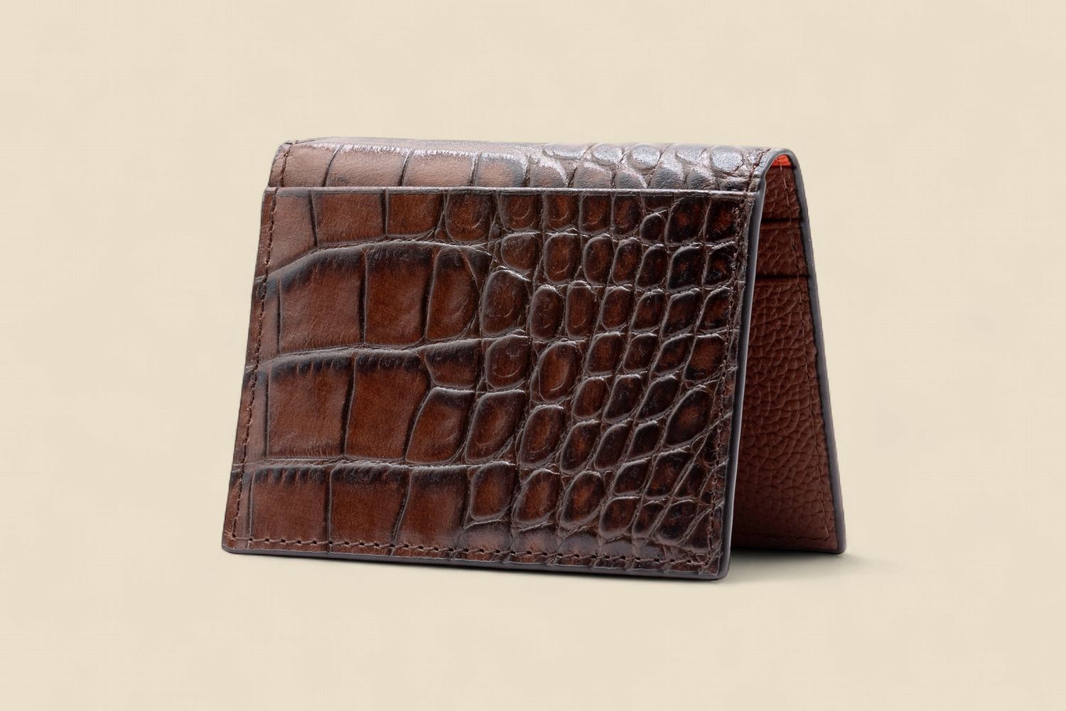 ANTHONY ALLIGATOR GRAIN ID WALLET - BROWN, Size: OS
