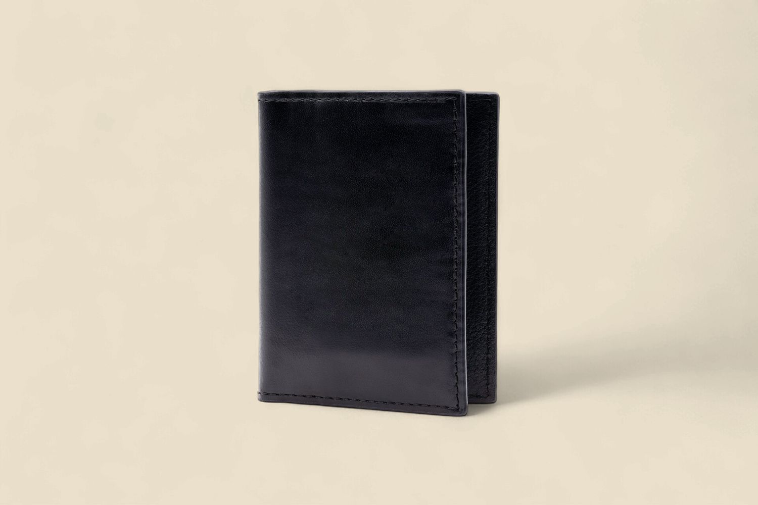 EDWARD SADDLE LEATHER ID WALLET - BLACK