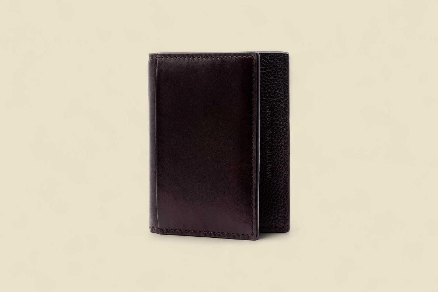 EDWARD SADDLE LEATHER ID WALLET - CHOCOLATE