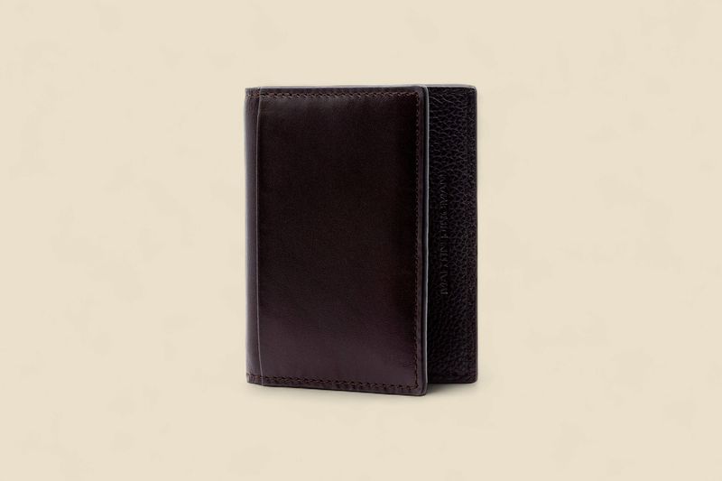 EDWARD SADDLE LEATHER ID WALLET - CHOCOLATE