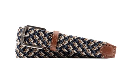 NEWPORT WOVEN ITALIAN RAYON ELASTIC BELT - RIVER MULTI