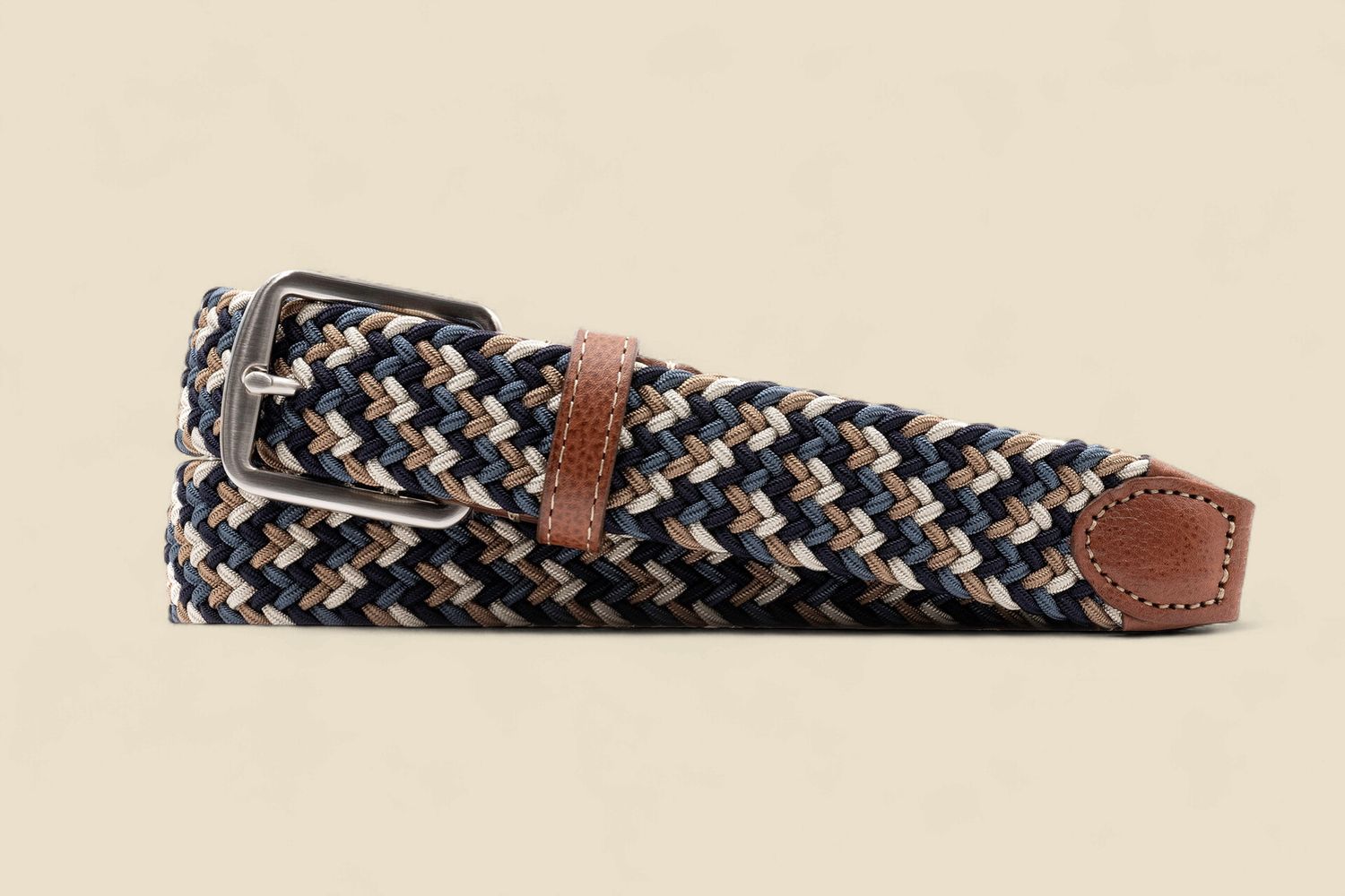 NEWPORT WOVEN ITALIAN RAYON ELASTIC BELT - RIVER MULTI