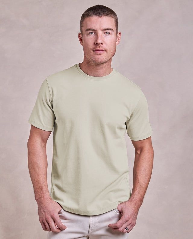 THE LUXE SUPIMA - CREW NECK SS TEE - OLIVINE