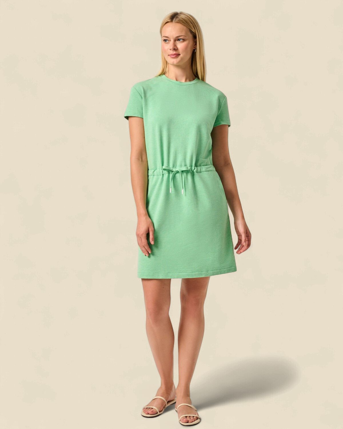 JOELLE KNIT T-SHIRT DRESS, Color: MING GREEN, Size: XS