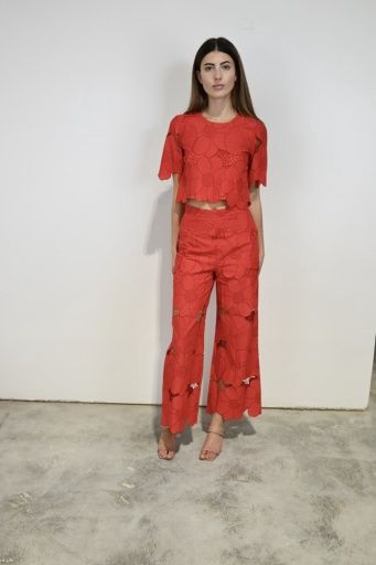 MATADOR PANTS RED FLORAL, Colour: RED CUTOUT FLORAL, Size: xs