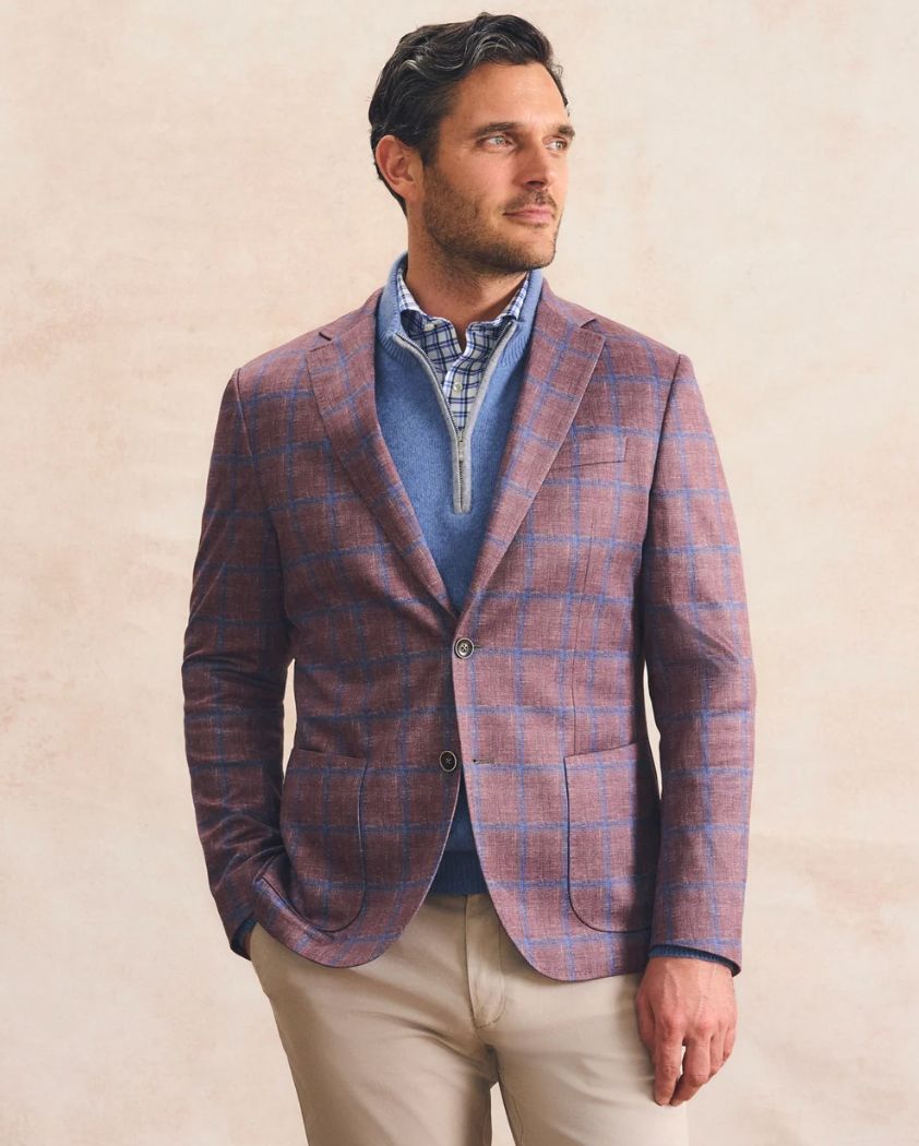 Printed Knit Stretch Sport Coat - Abby Pane