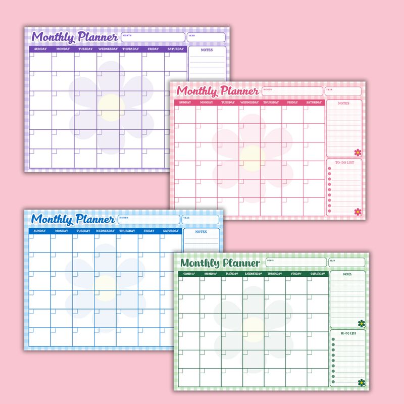 Gingham Monthly Planners