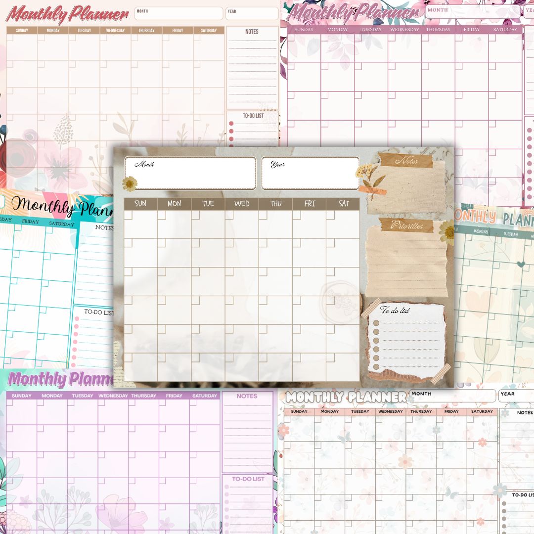 Flora Collection - Monthly Planner