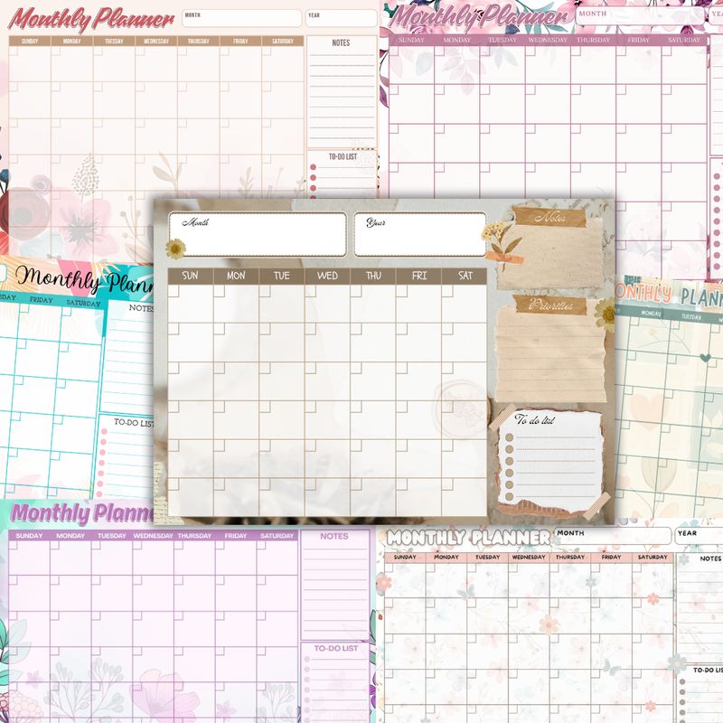 Flora Collection - Monthly Planner