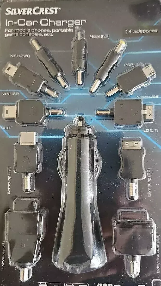 Chargeur allume cigare avec 11 embouts